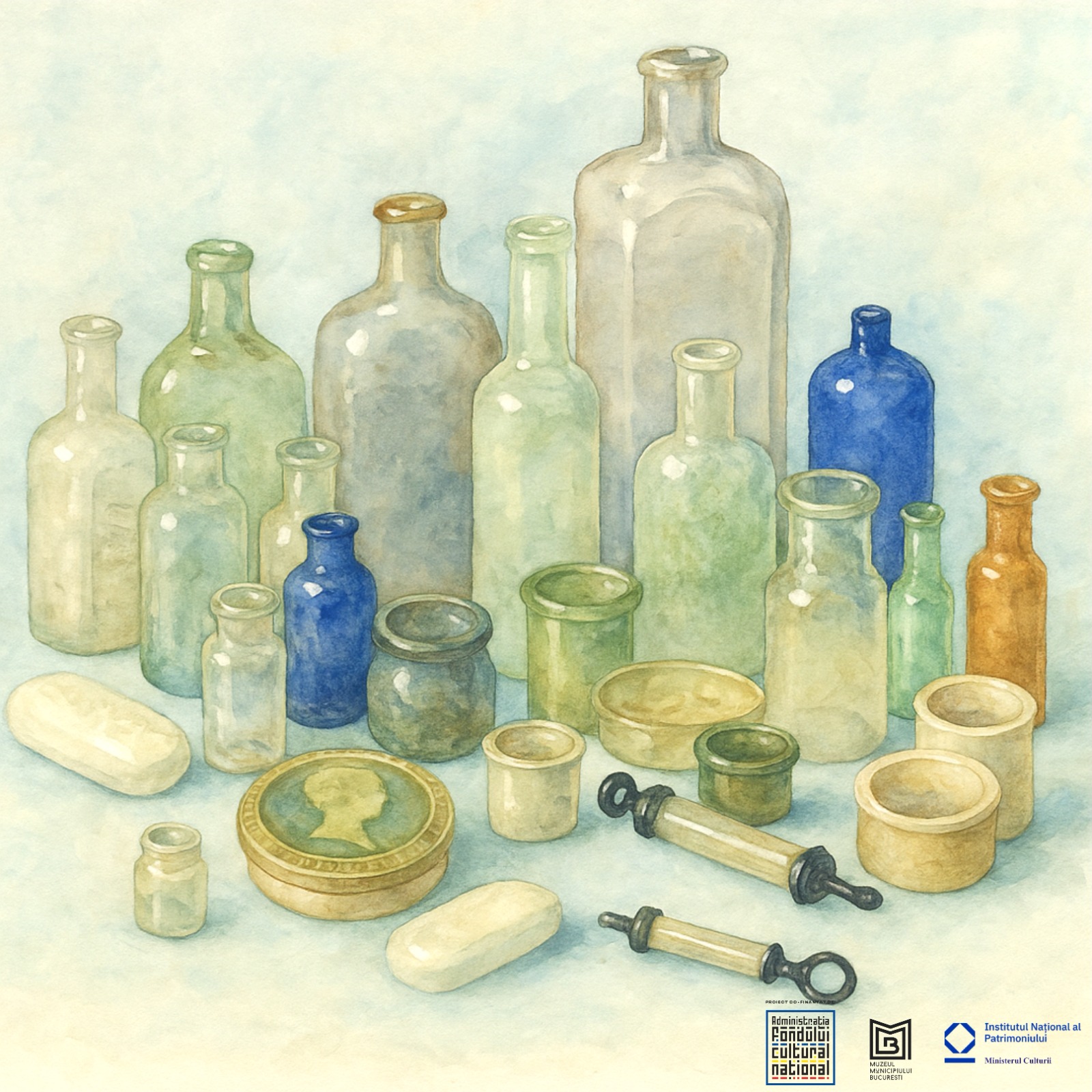 Flacon de farmacie, sec. XIX